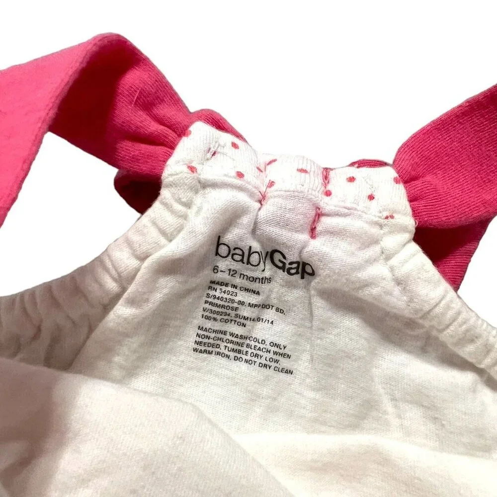 Baby Gap 6-12m Pink Polkadot Dress Bodysuit Romper